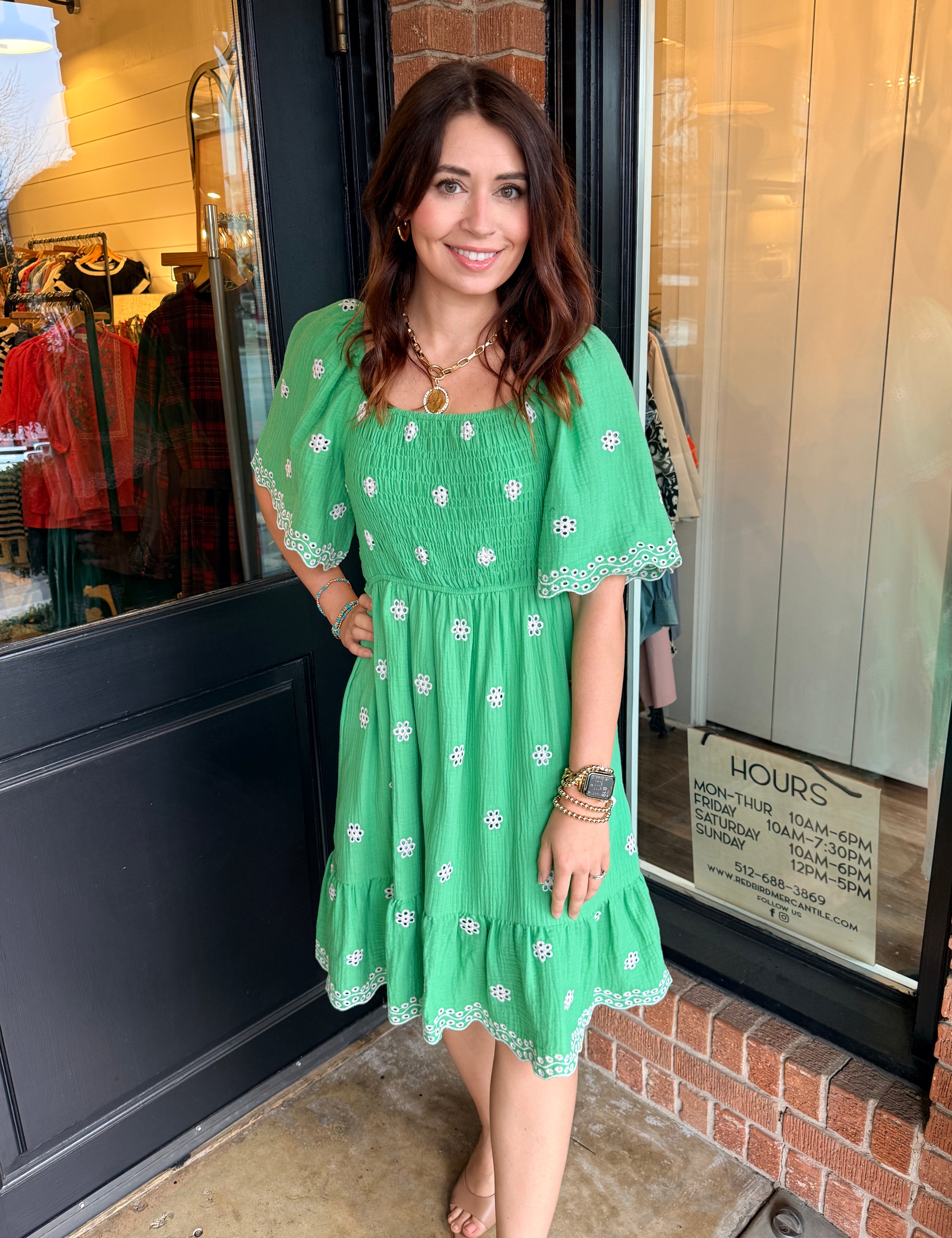 Elise Embroidered Gauze Dress