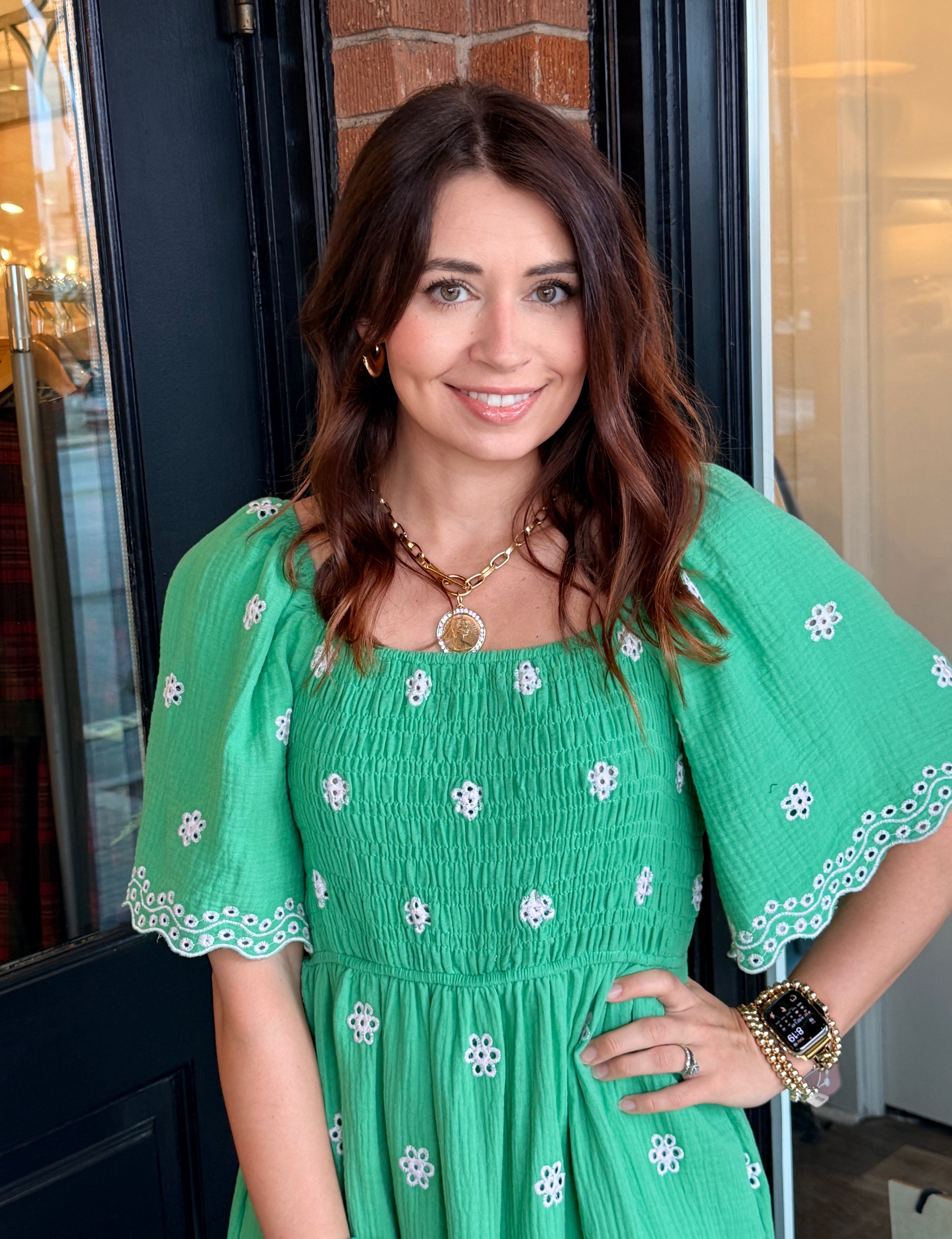 Elise Embroidered Gauze Dress