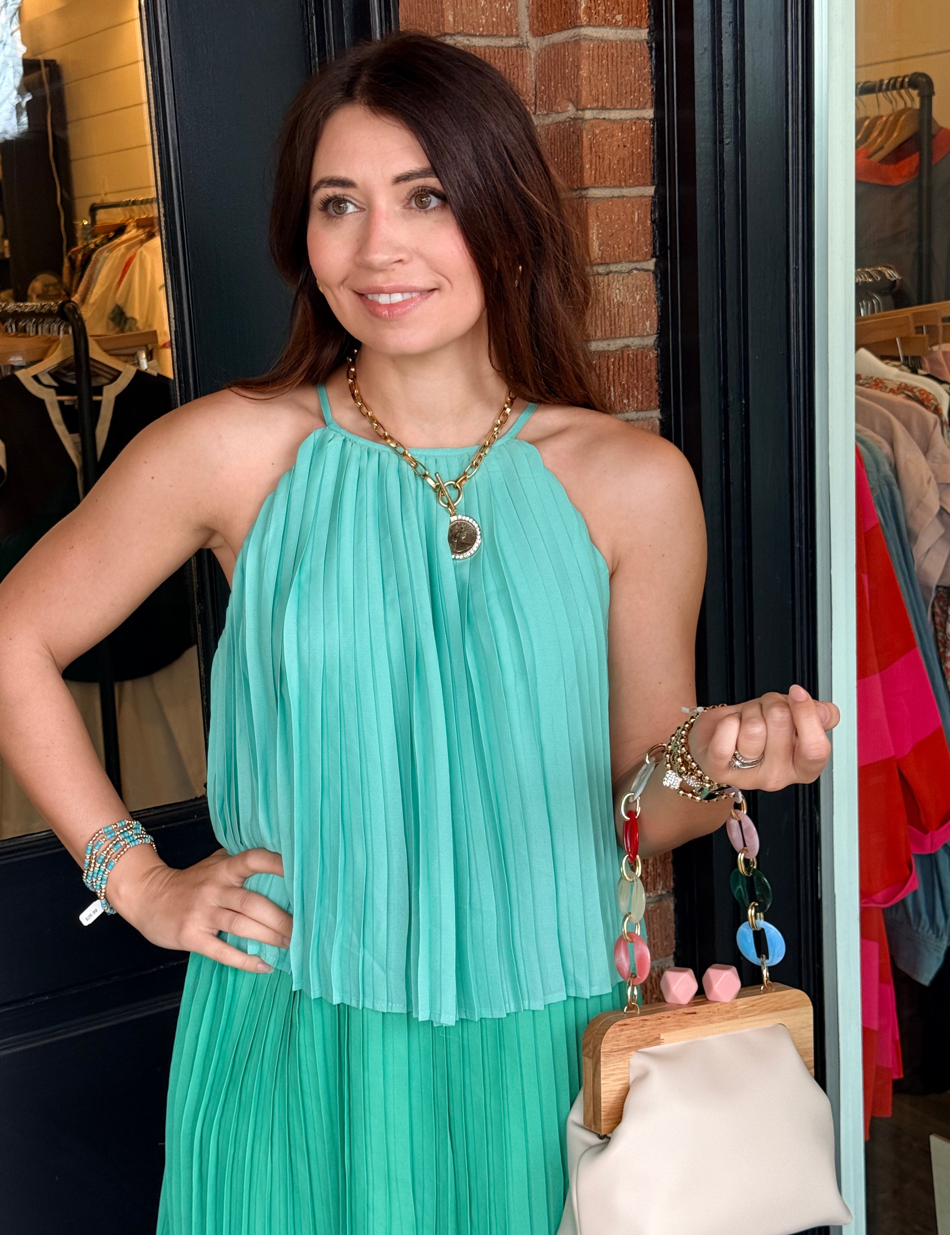 Dedra Pleated Midi Dress