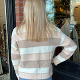 Piper Striped Beige Sweater