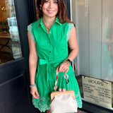 Clover Lace Trim Mini Dress