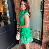 Clover Lace Trim Mini Dress