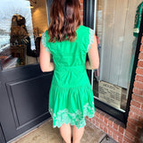 Clover Lace Trim Mini Dress