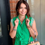 Clover Lace Trim Mini Dress