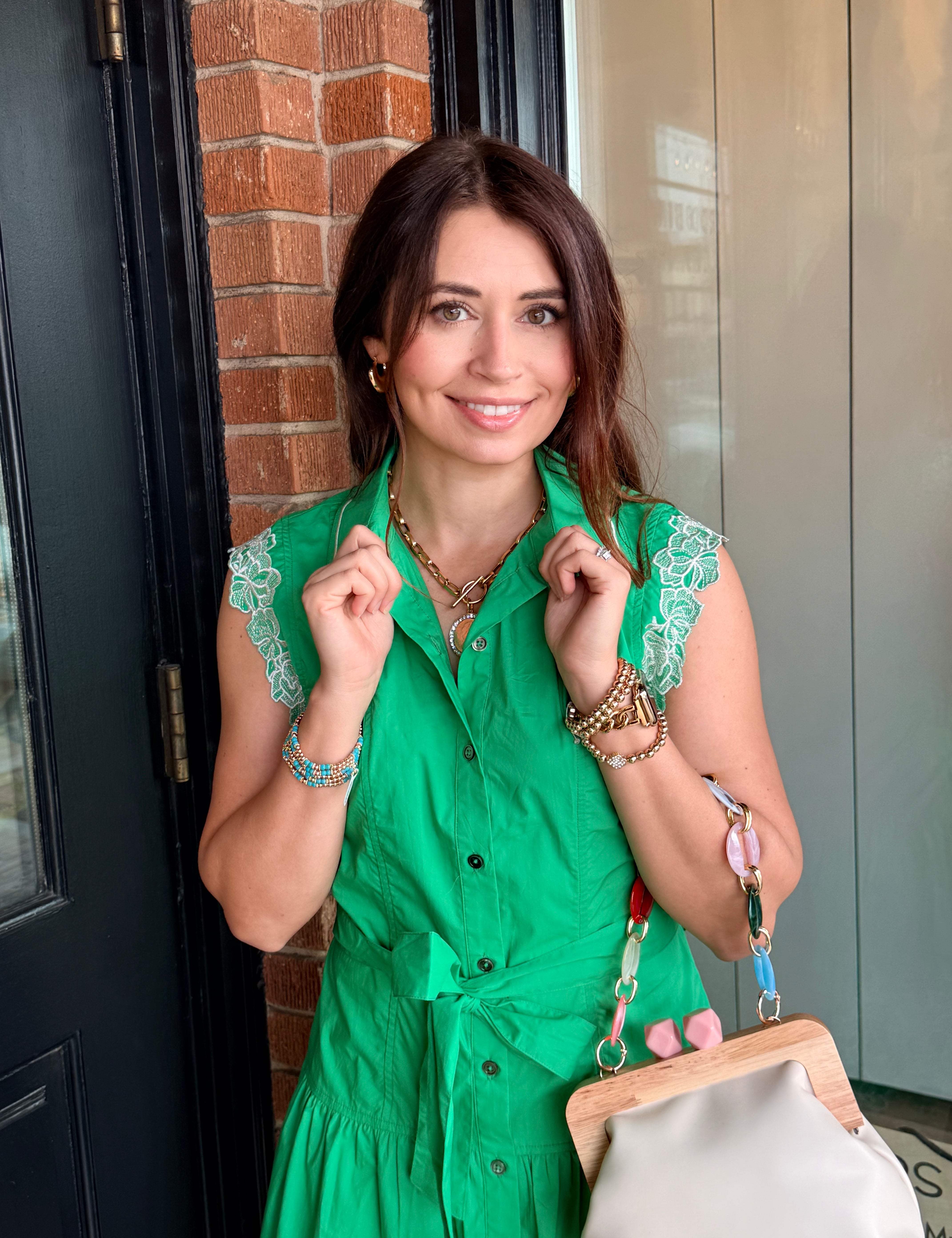 Clover Lace Trim Mini Dress