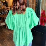 Jenny Smocked V-Neck Top