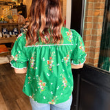 Jordan Green Floral Top