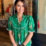 Jordan Green Floral Top