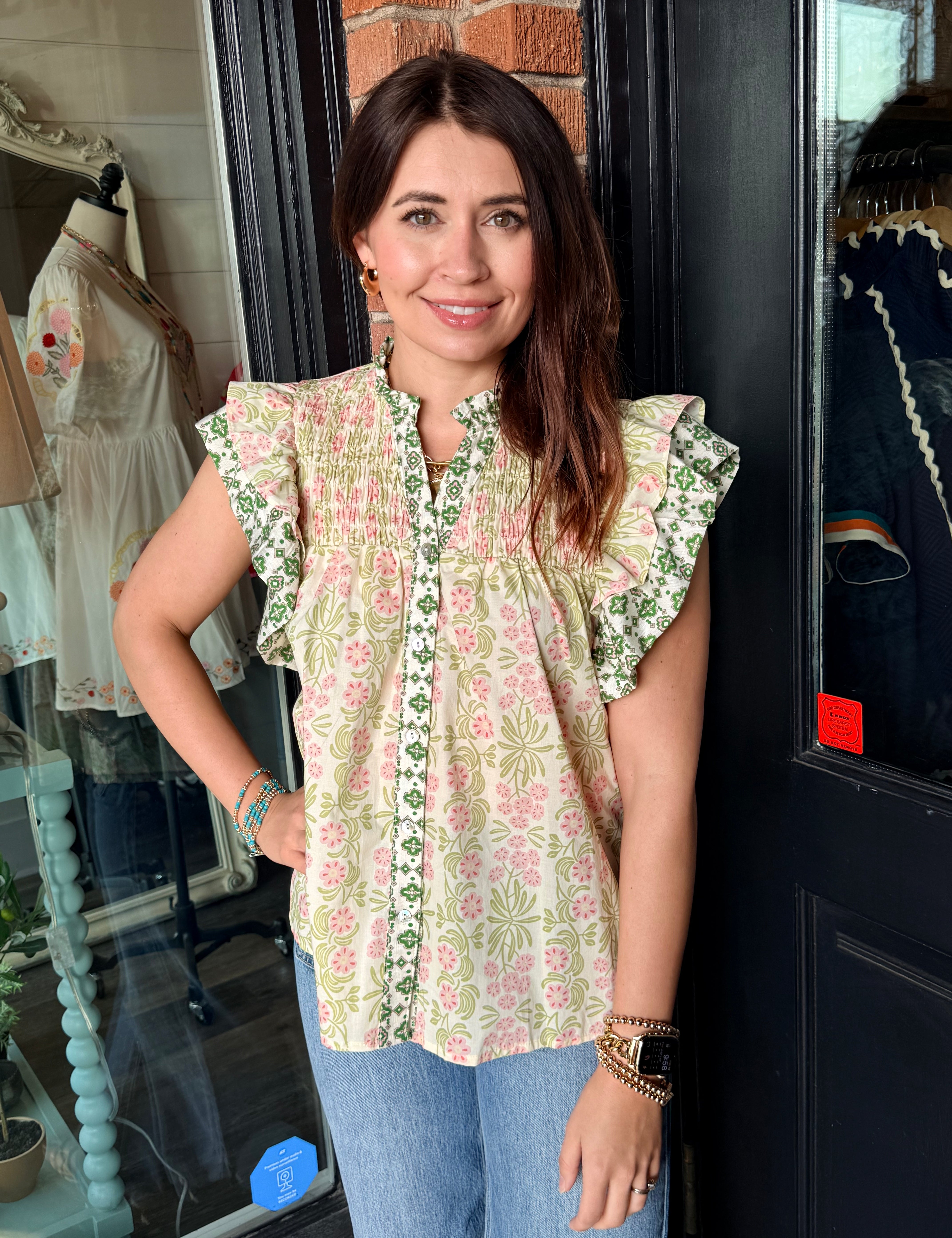 Laura Pink Floral Top
