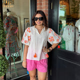 Gabriella Hand Embroidered Sleeve Top