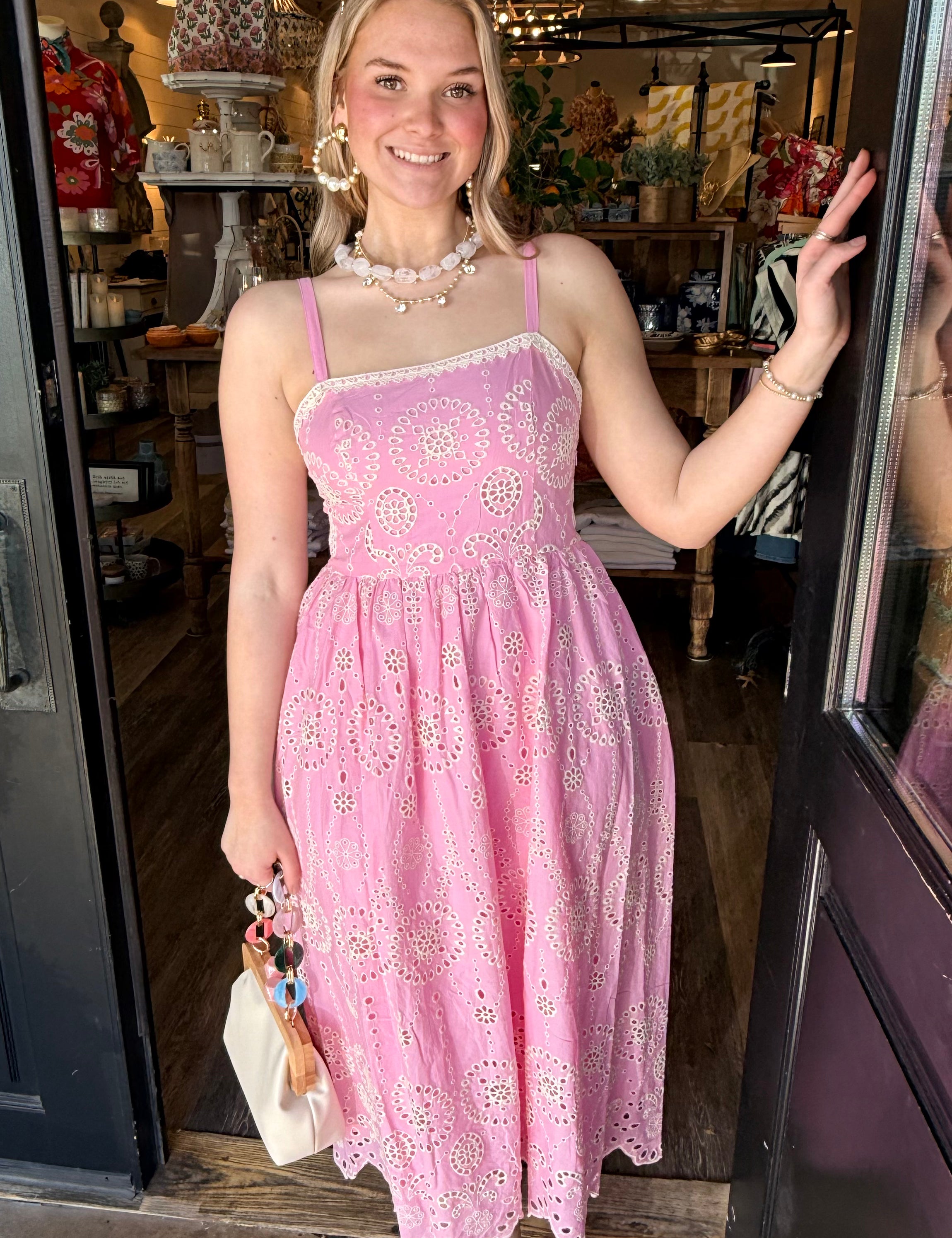 Patty Eyelet Midi Dress