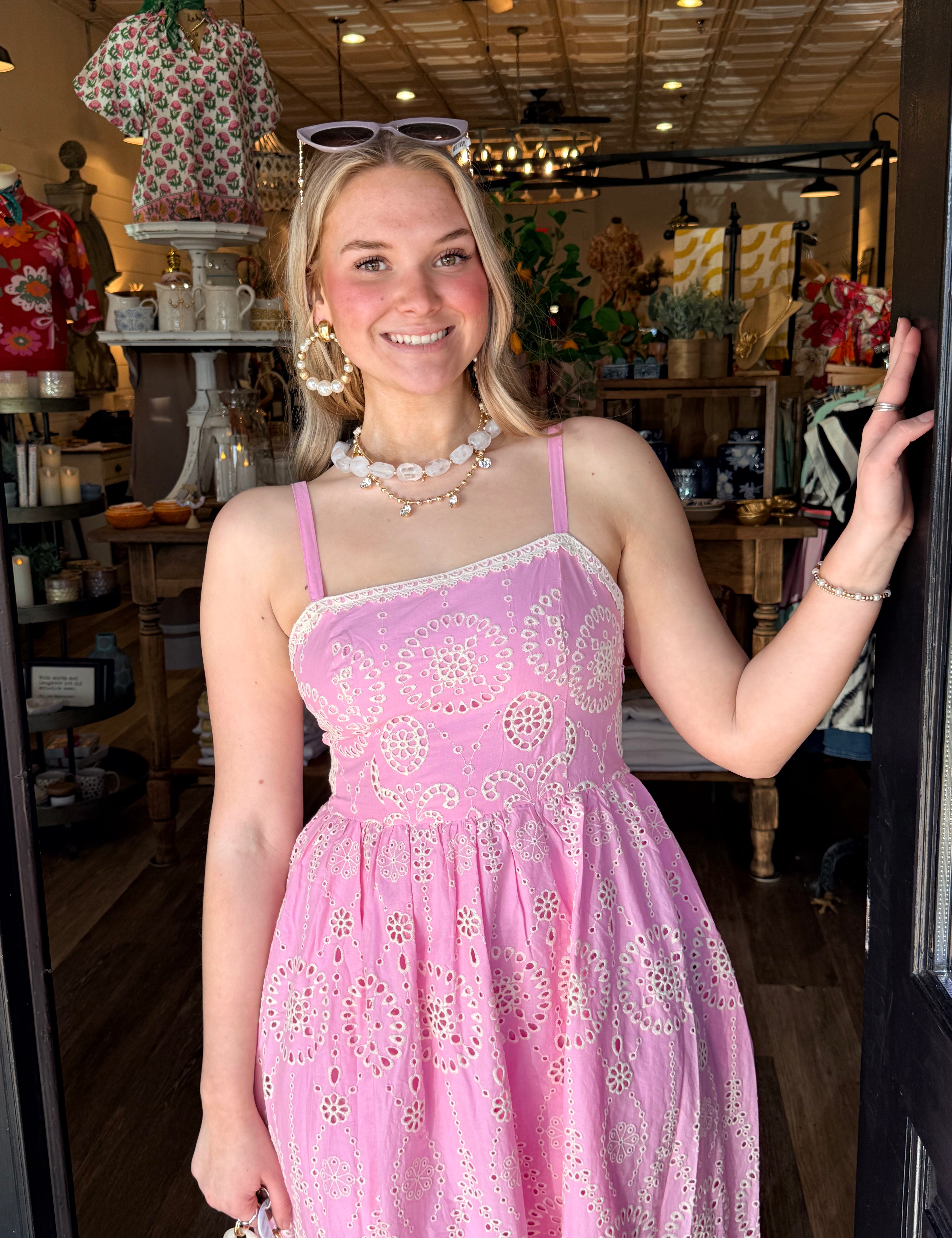 Patty Eyelet Midi Dress