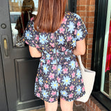 Nicole Navy Floral Romper
