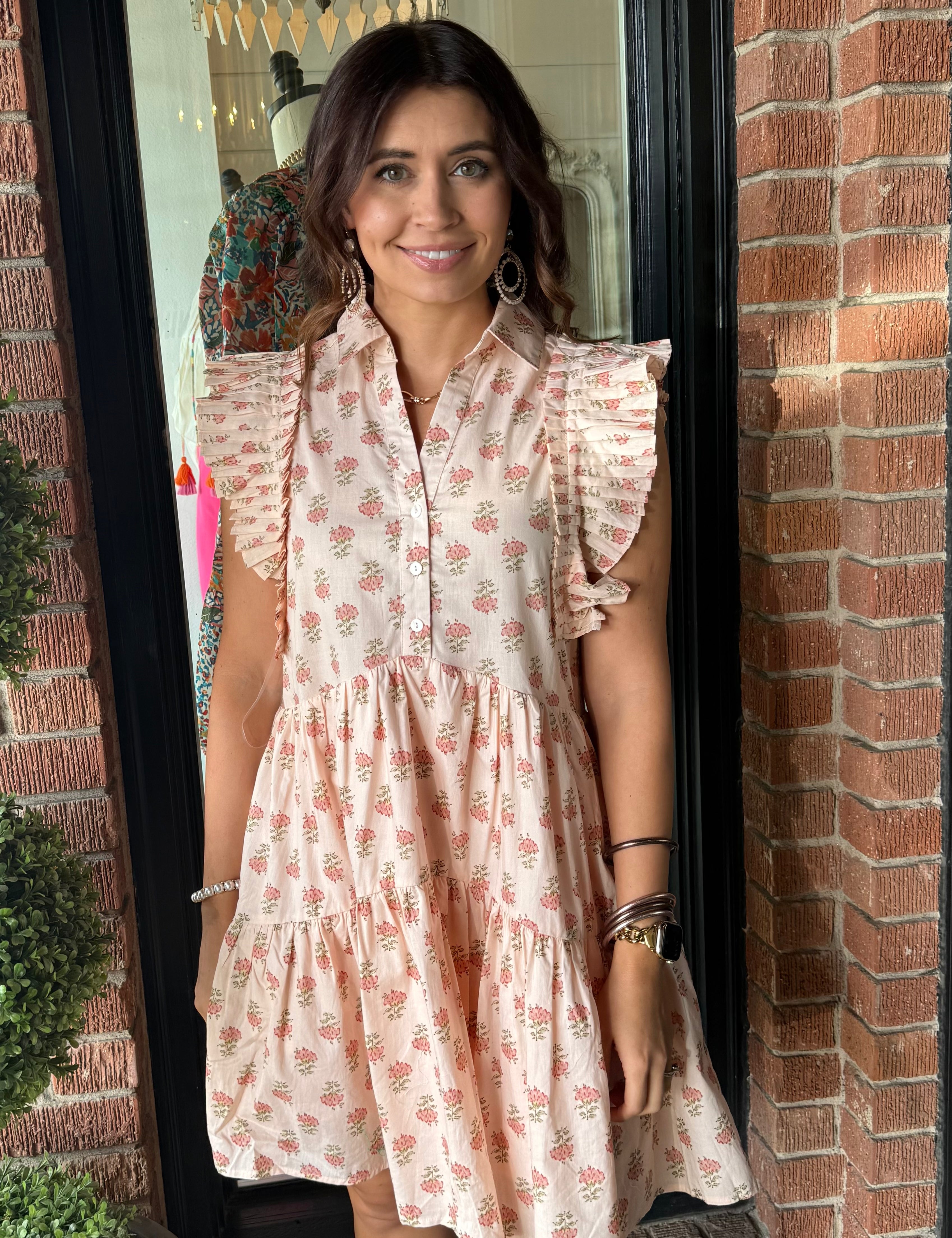 Hailey Floral Print Tiered Mini Dress
