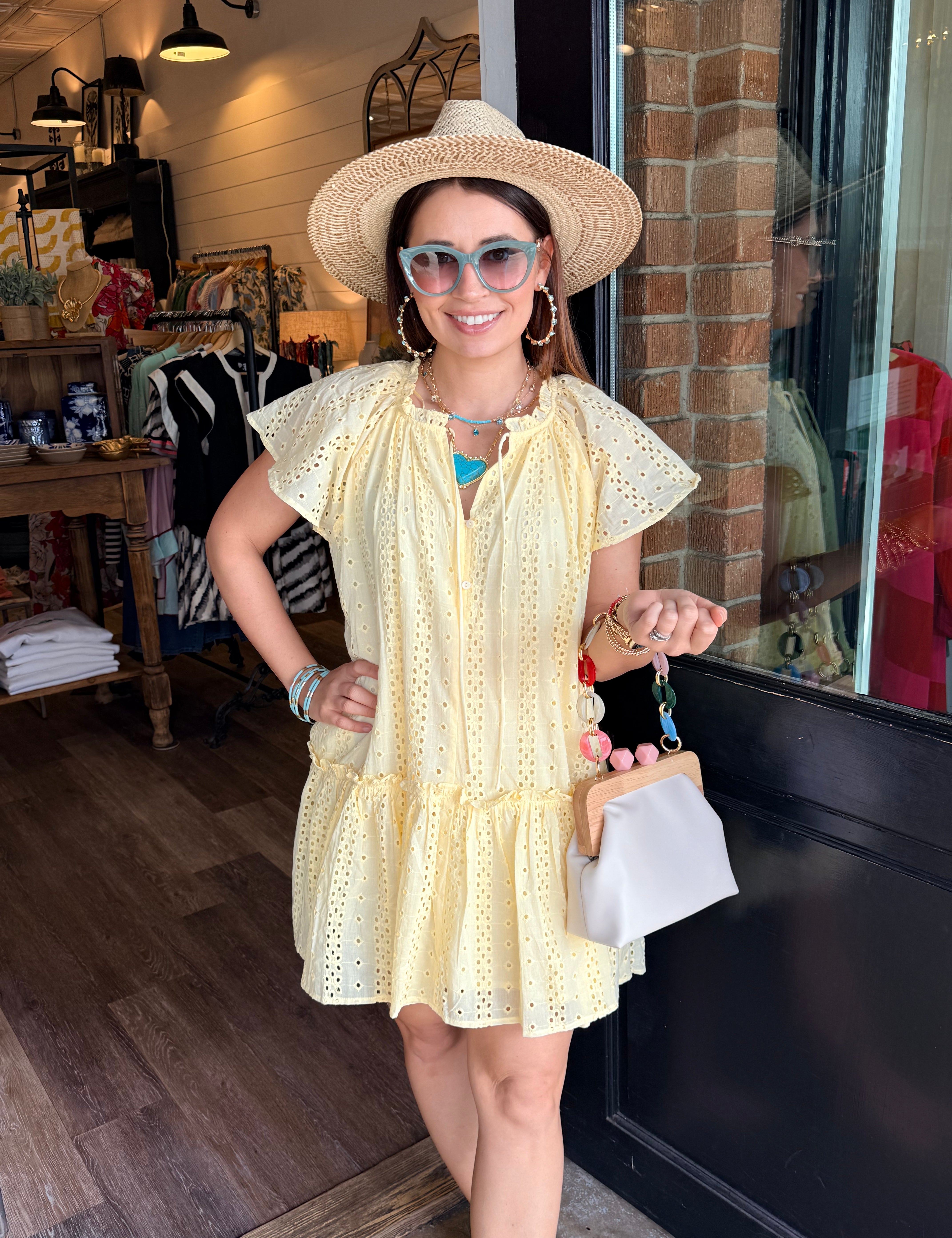 Nanette Eyelet Shift Dress