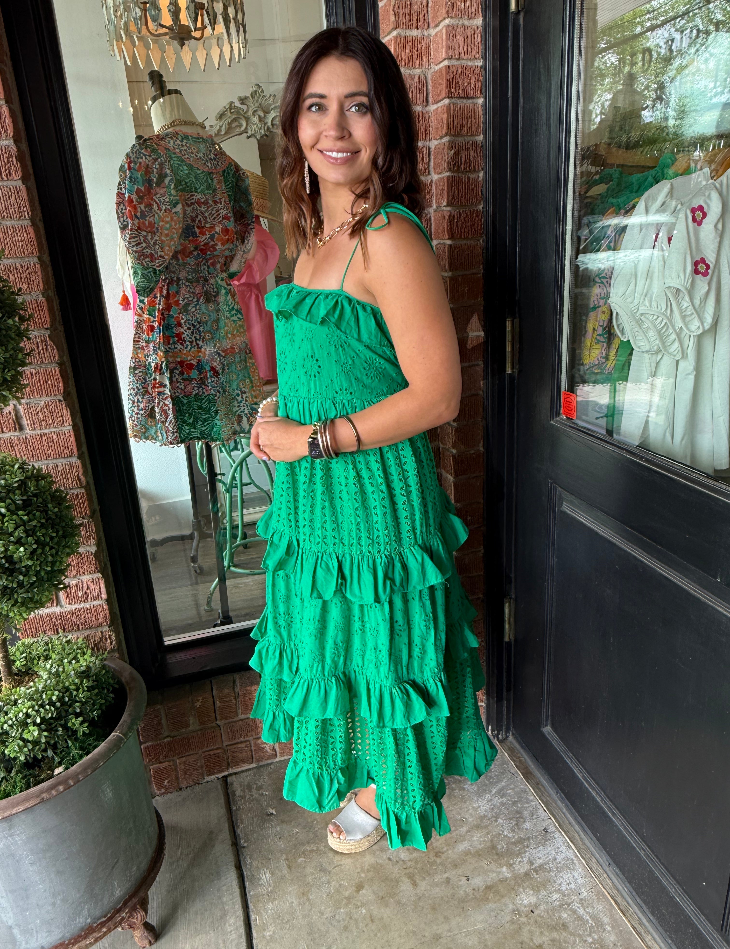 Anna Eyelet Tiered Dress