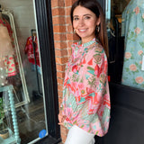 Laurel Button Berry  Blouse