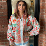 Toni Scarf Print Top