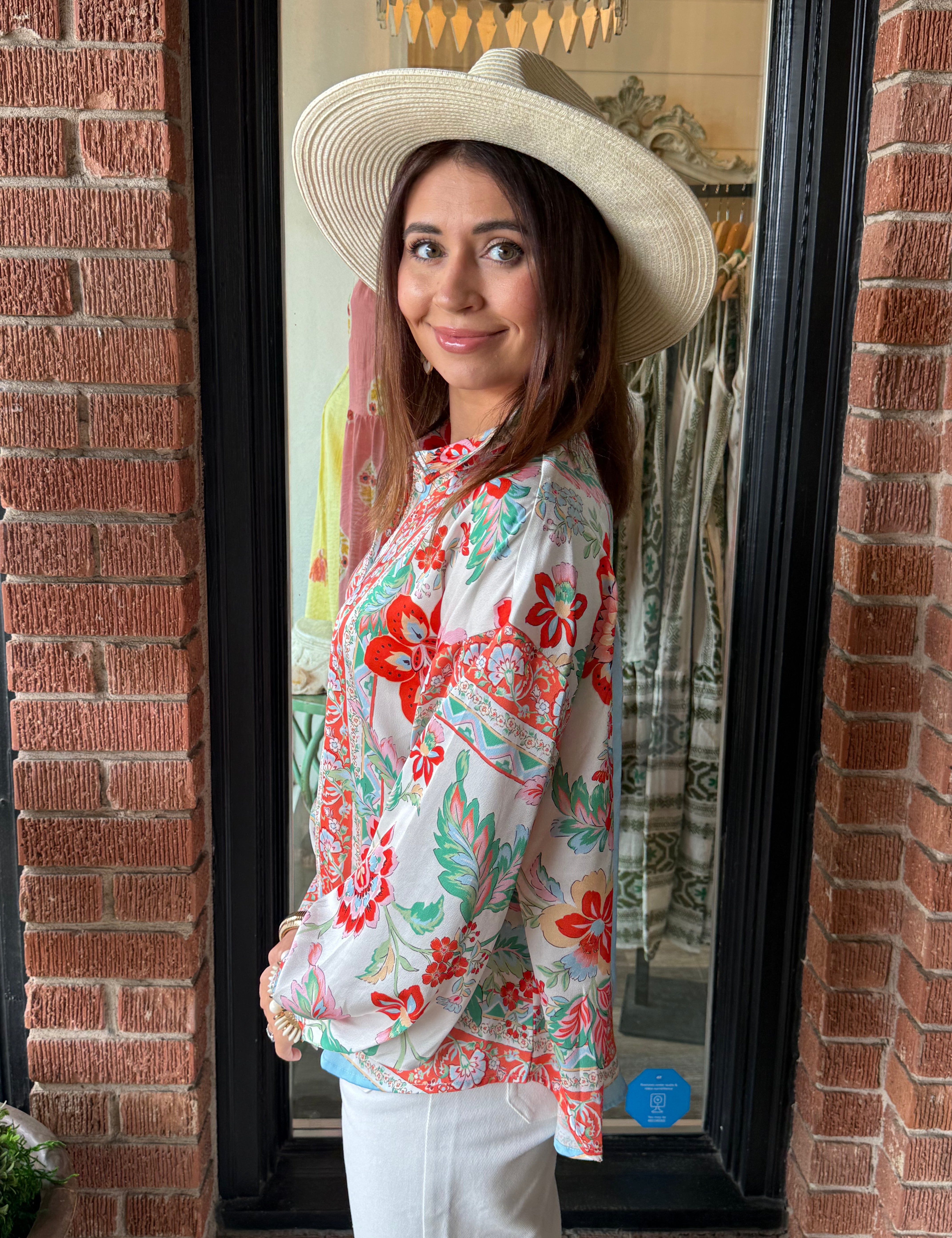 Toni Scarf Print Top