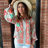 Toni Scarf Print Top