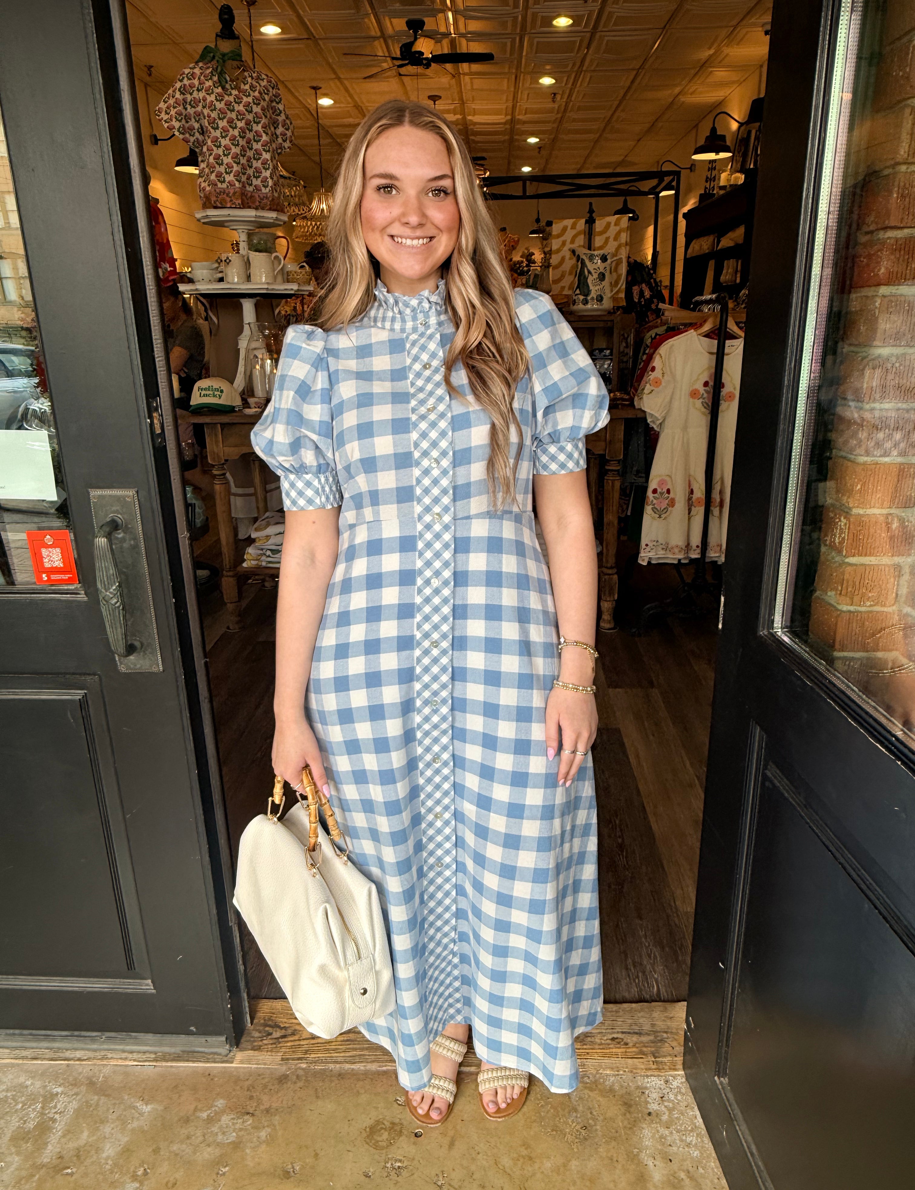 Trina Gingham Maxi Dress