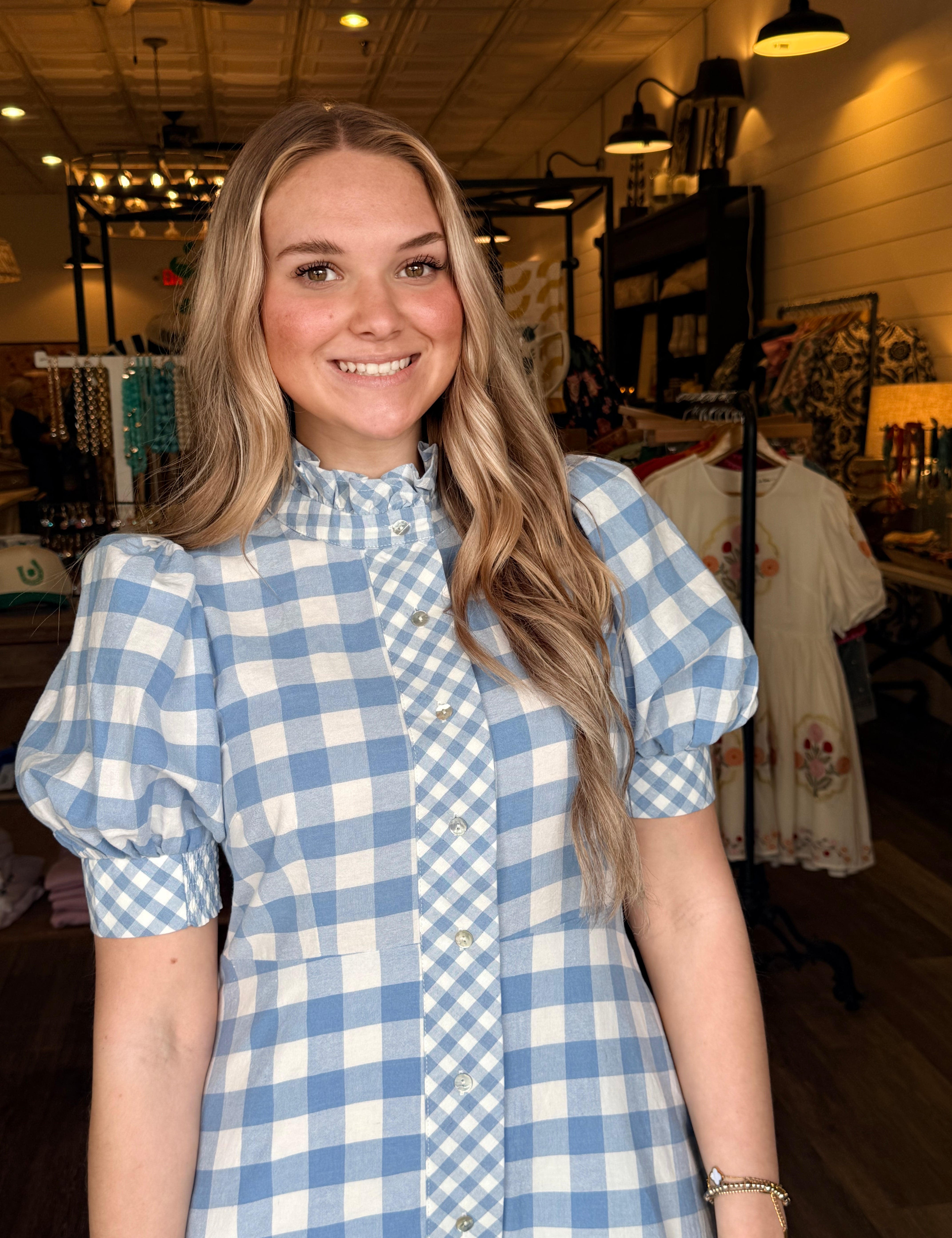 Trina Gingham Maxi Dress