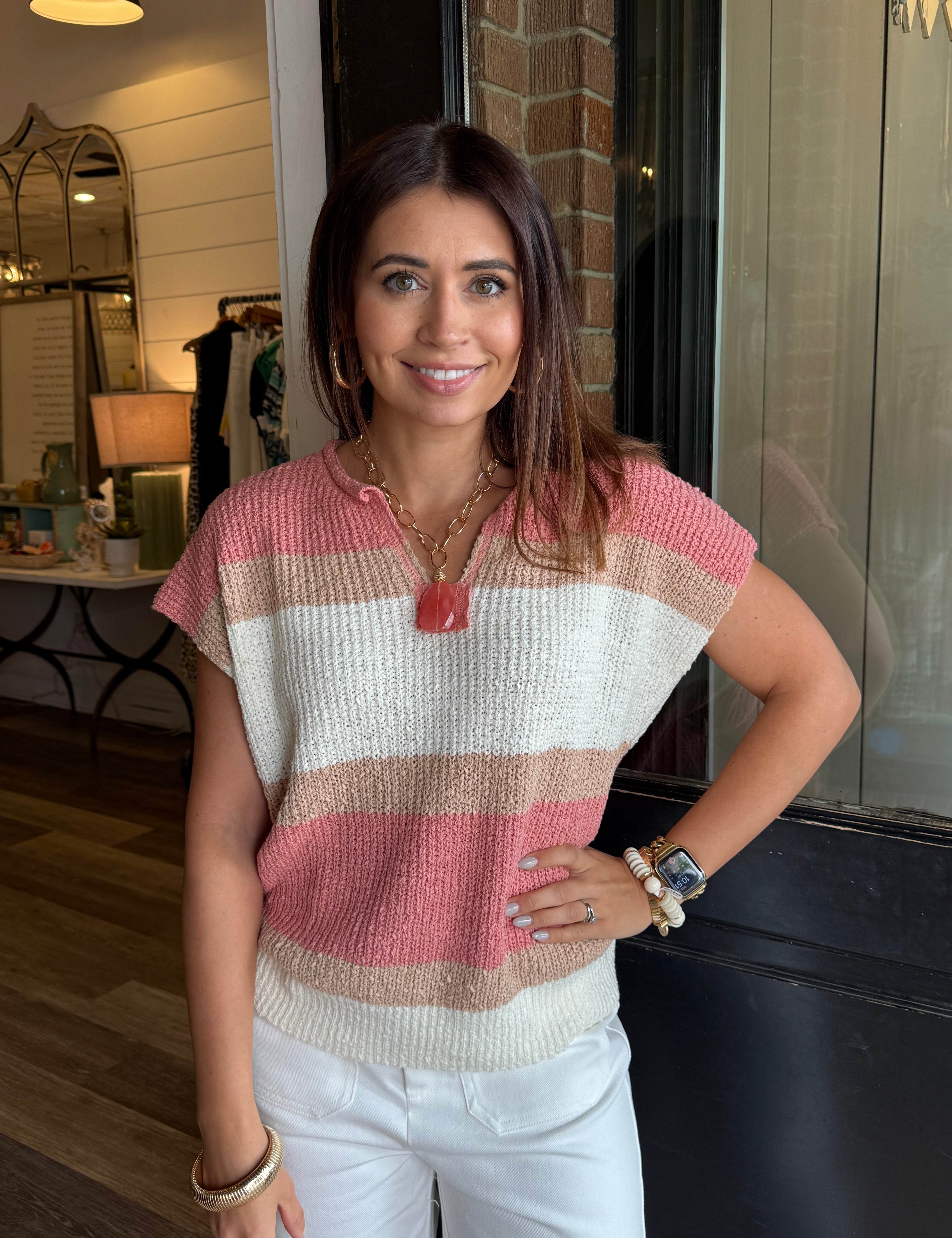 Kasie Color Block Sweater Top