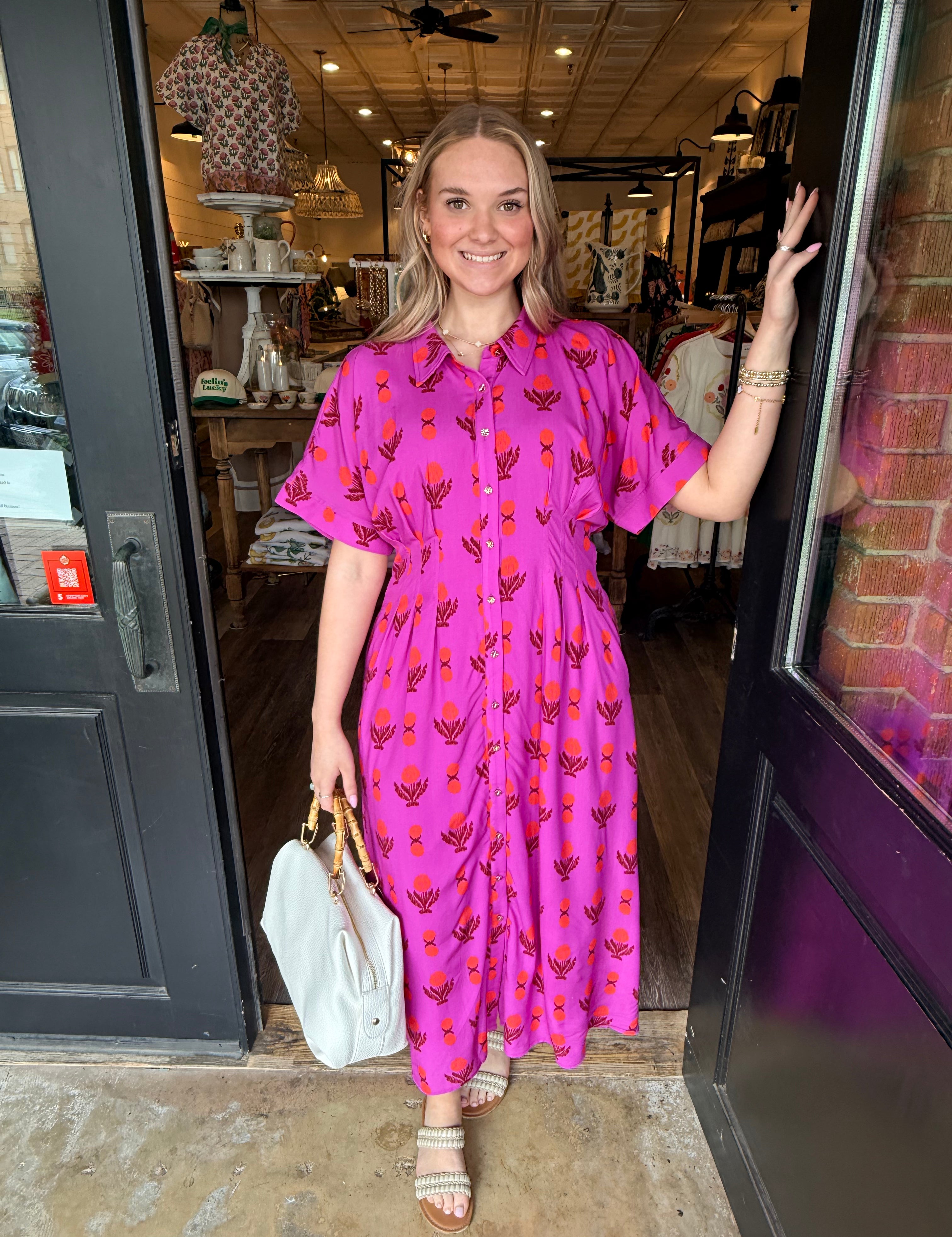 Madison Button Down Midi Dress