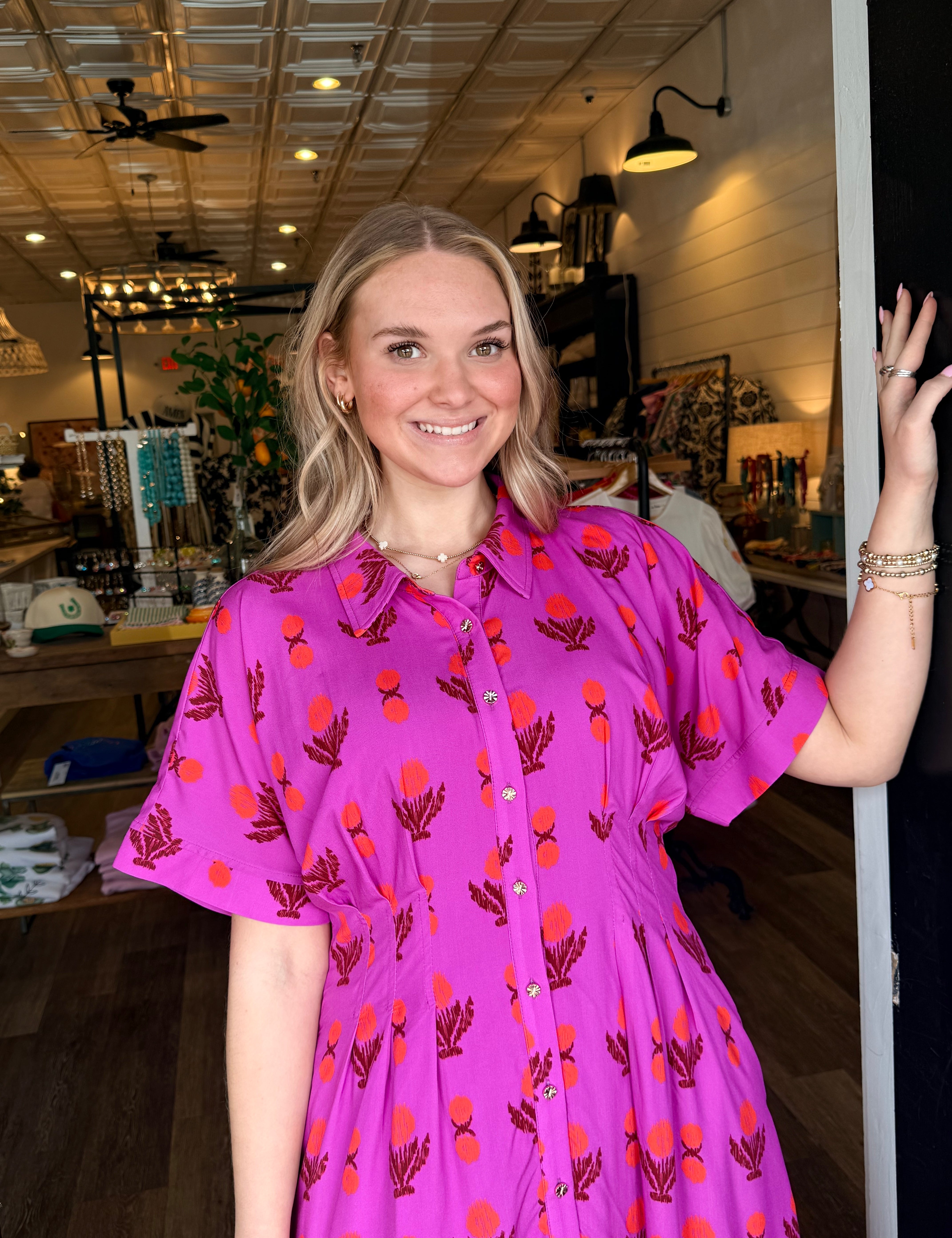 Madison Button Down Midi Dress