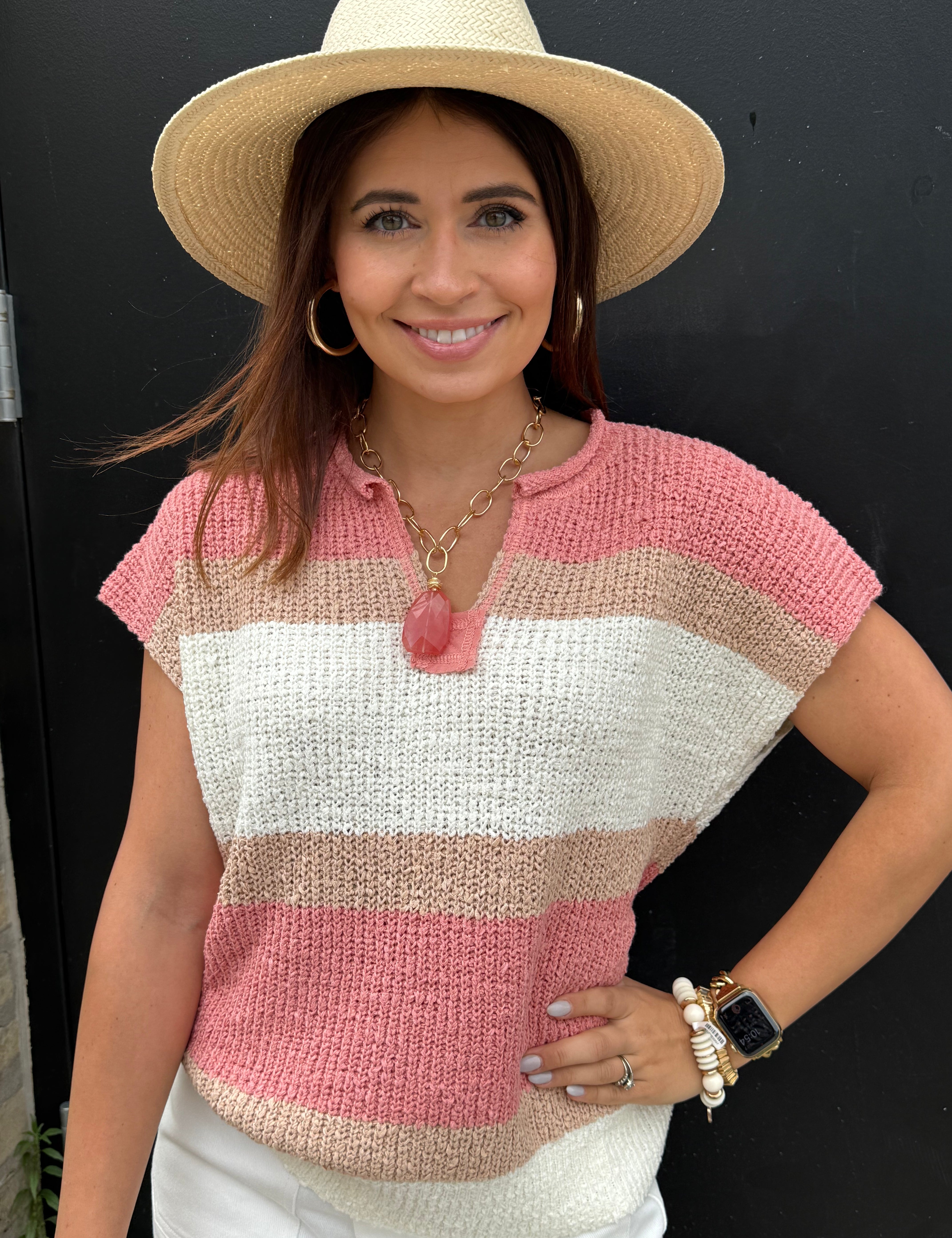 Kasie Color Block Sweater Top