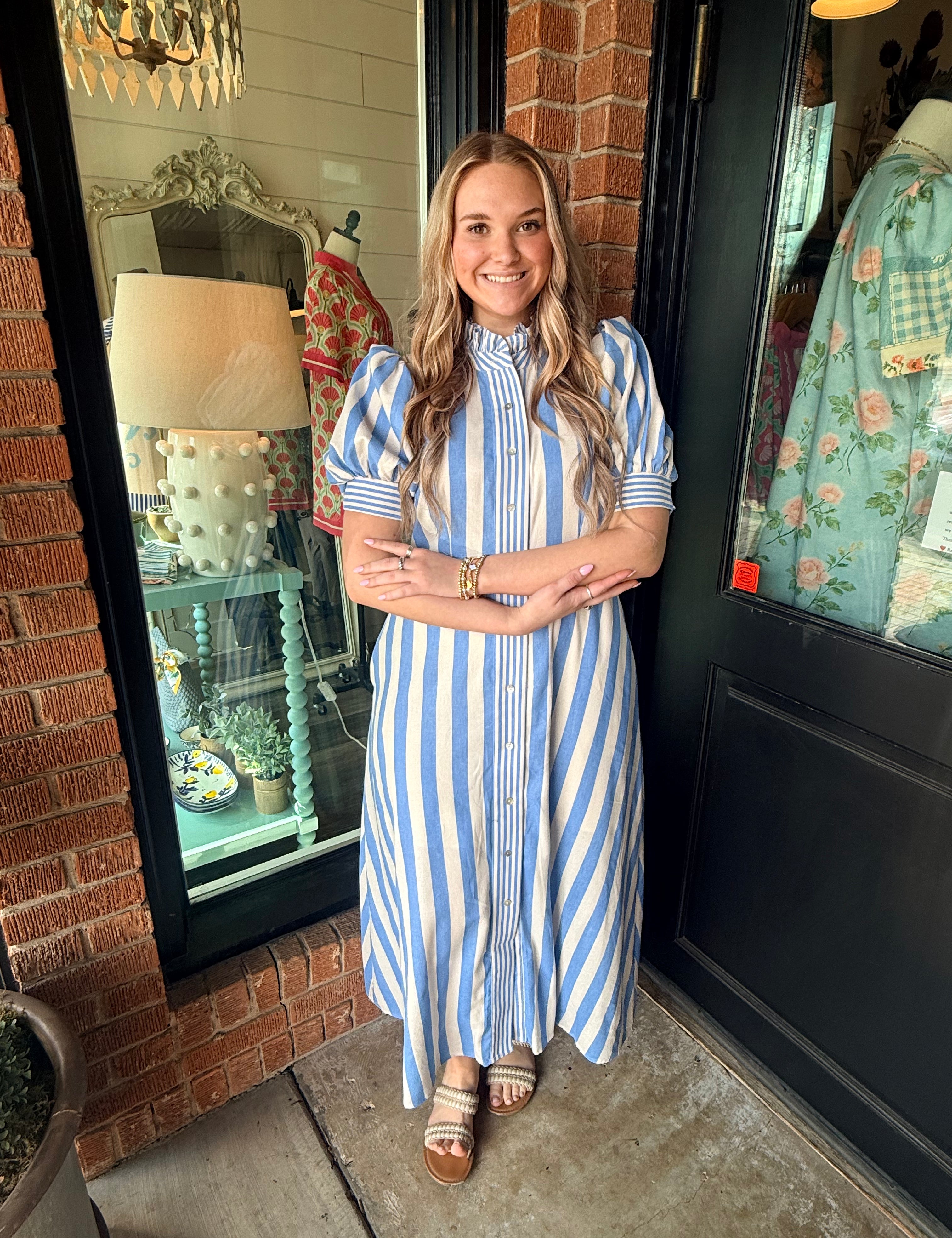 Wendy Striped Midi Dress