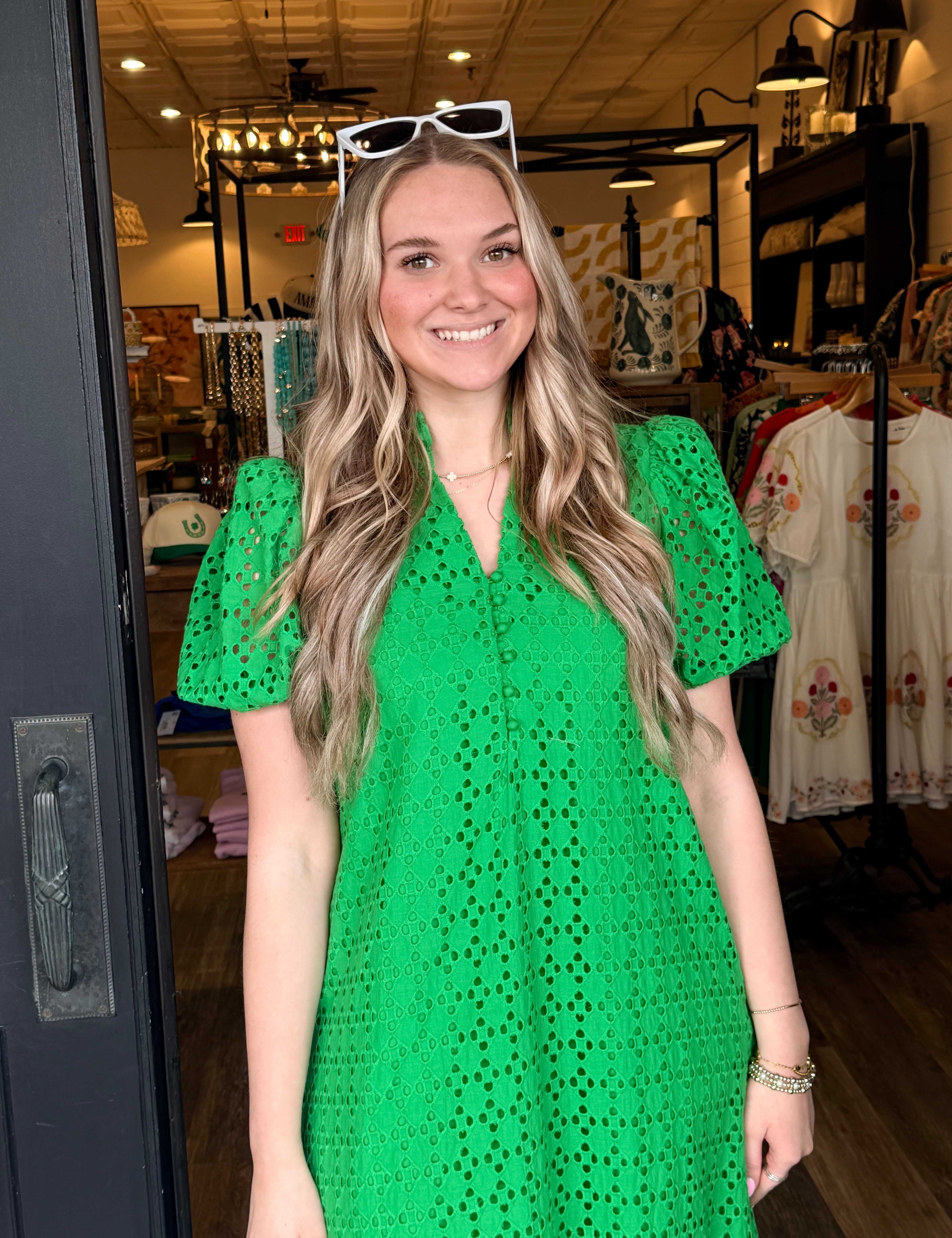 Kayla Eyelet Midi Dress