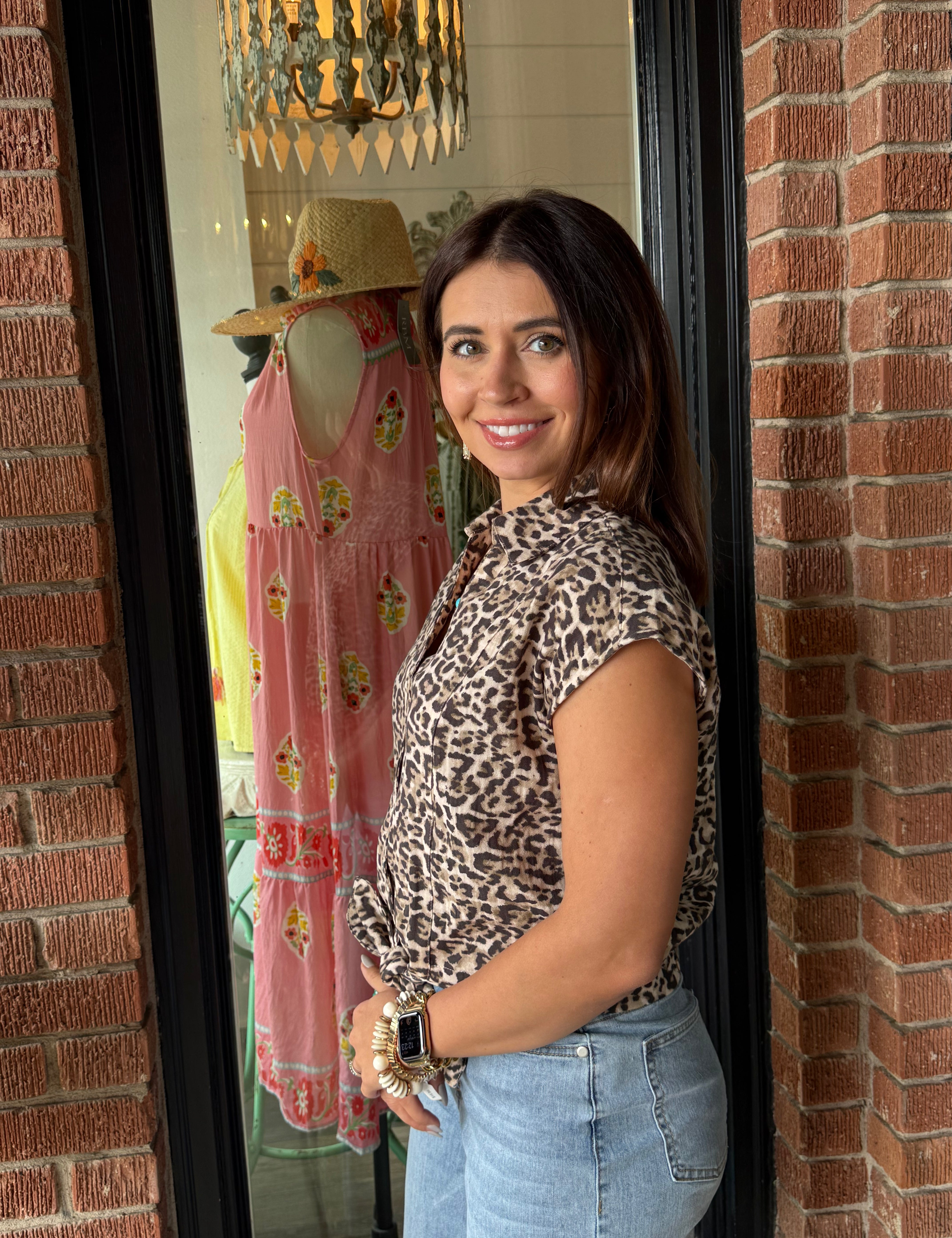 Betsy Leopard Print Top