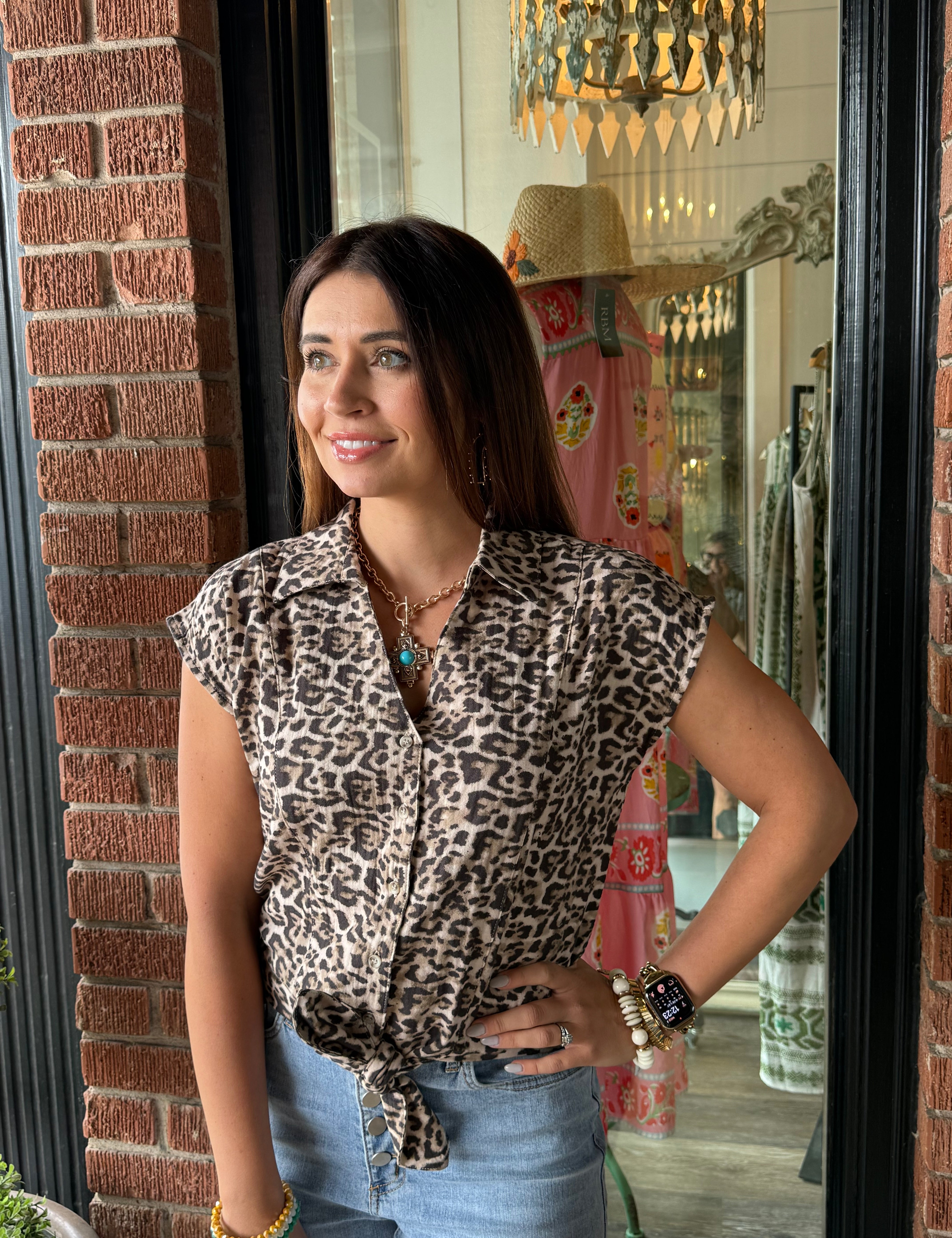 Betsy Leopard Print Top