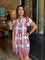 Hannah Printed Flutter Sleeve Dress