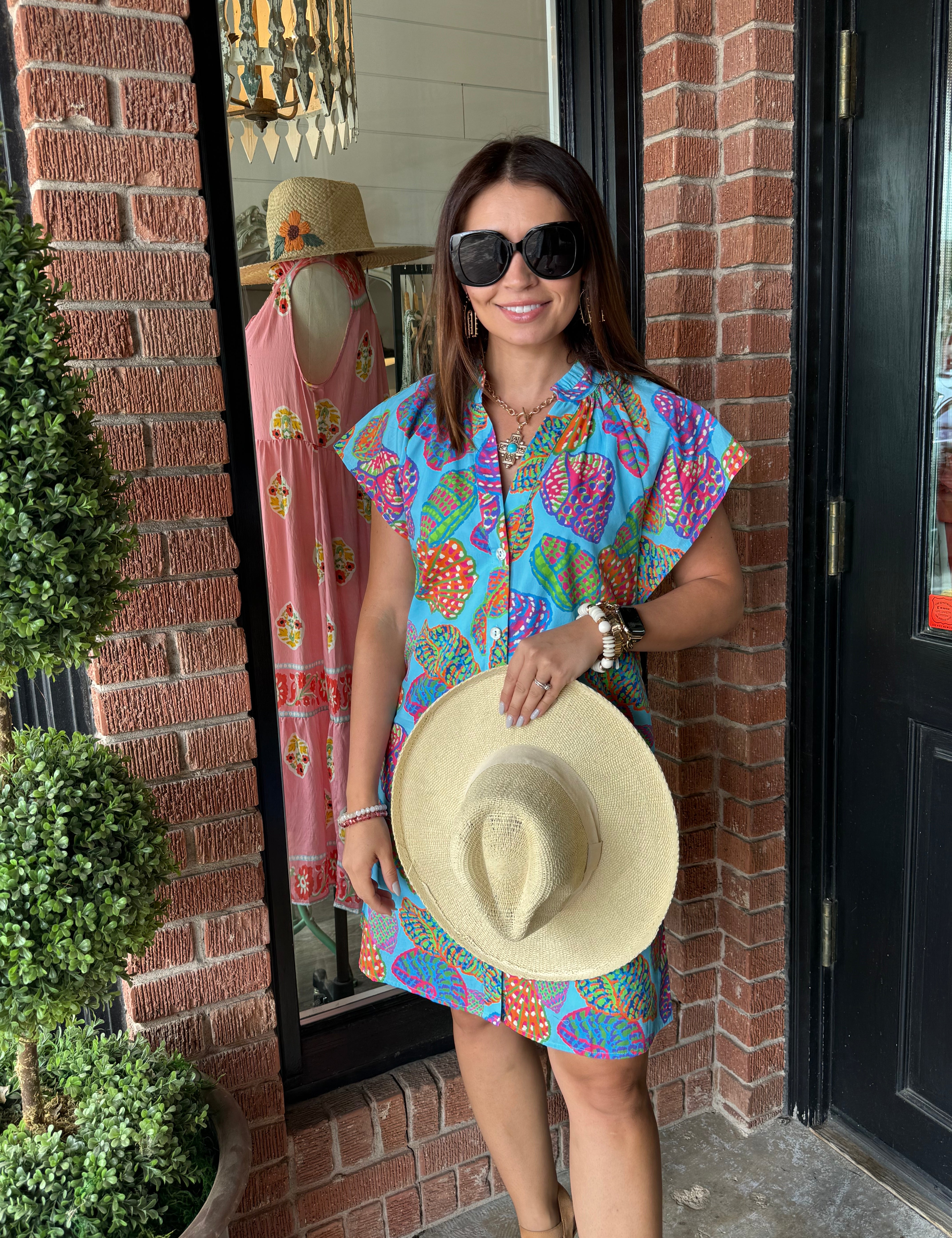Island Button-Up Print Dress