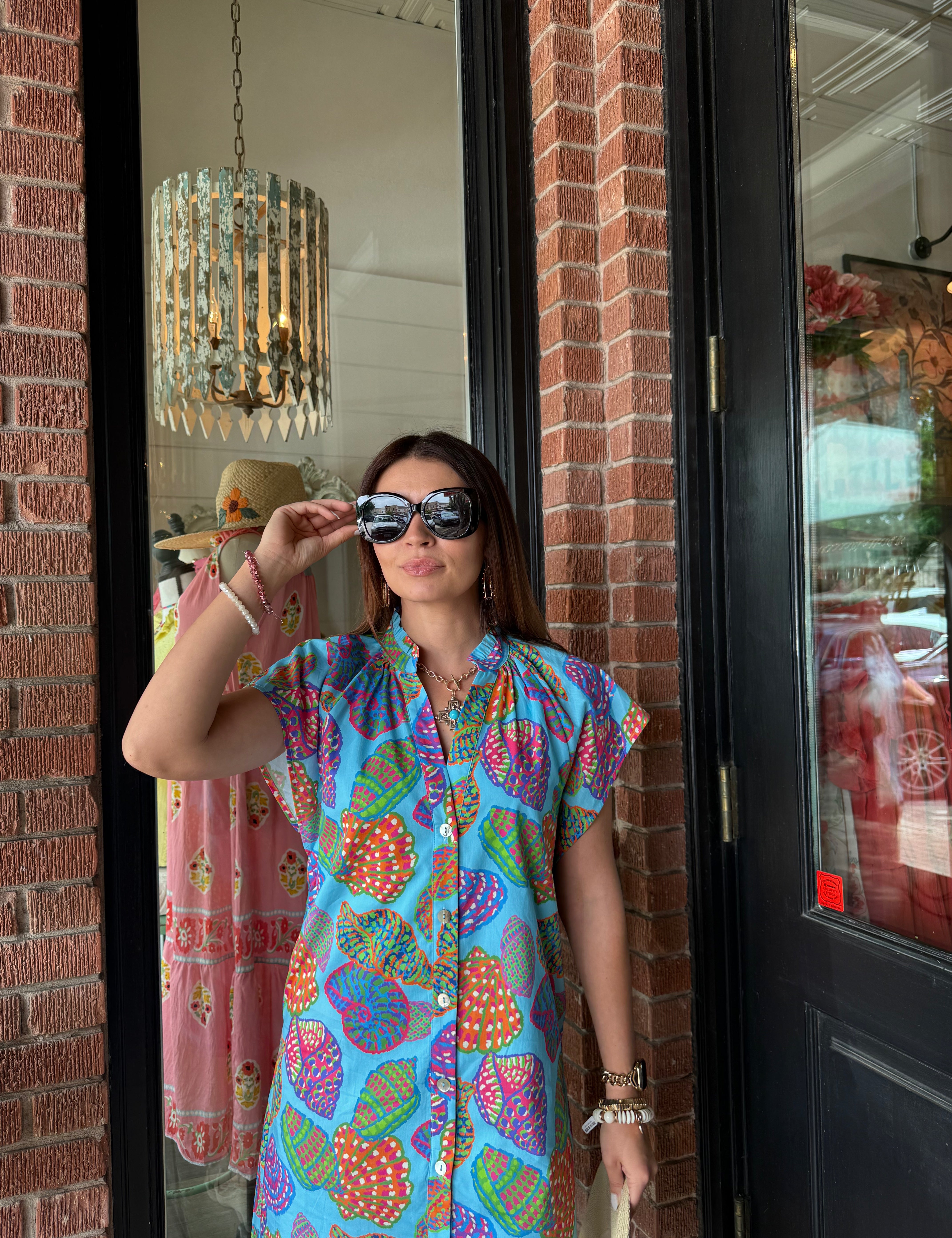 Island Button-Up Print Dress