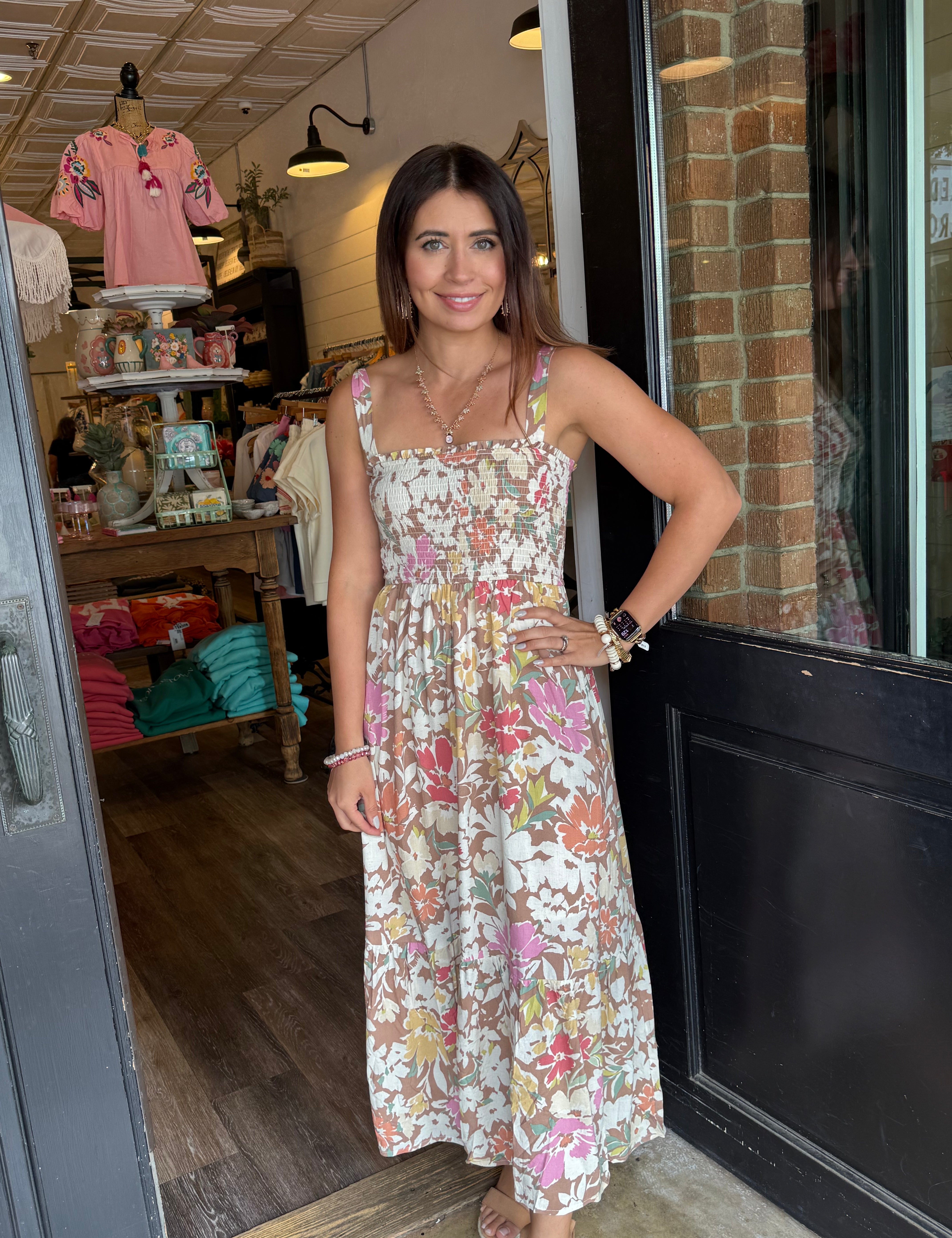 Angie Printed Midi Dress