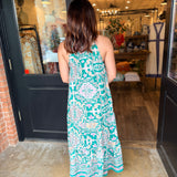 Lyla Mixed Print Midi Dress