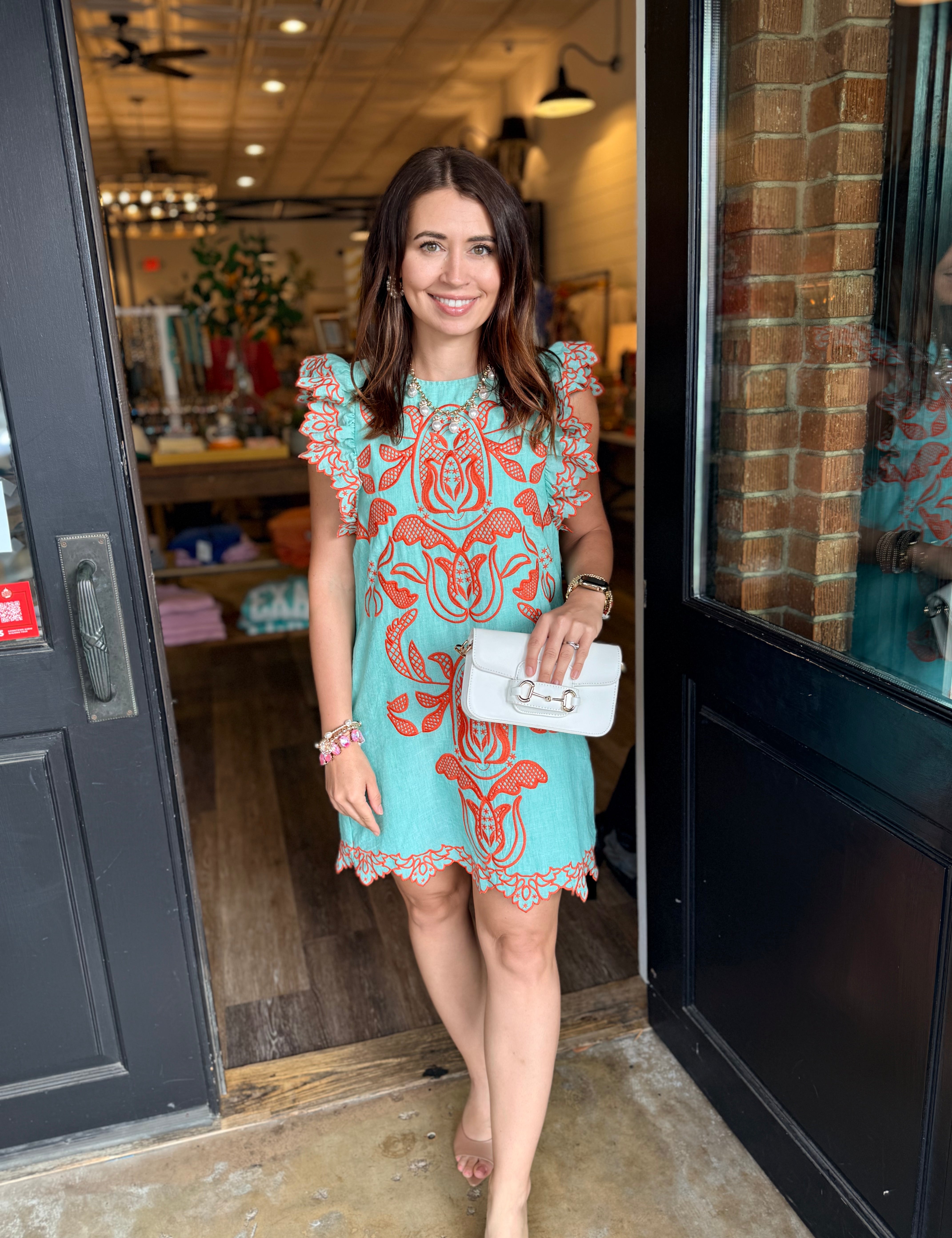 Janice Embroidery Mini Dress