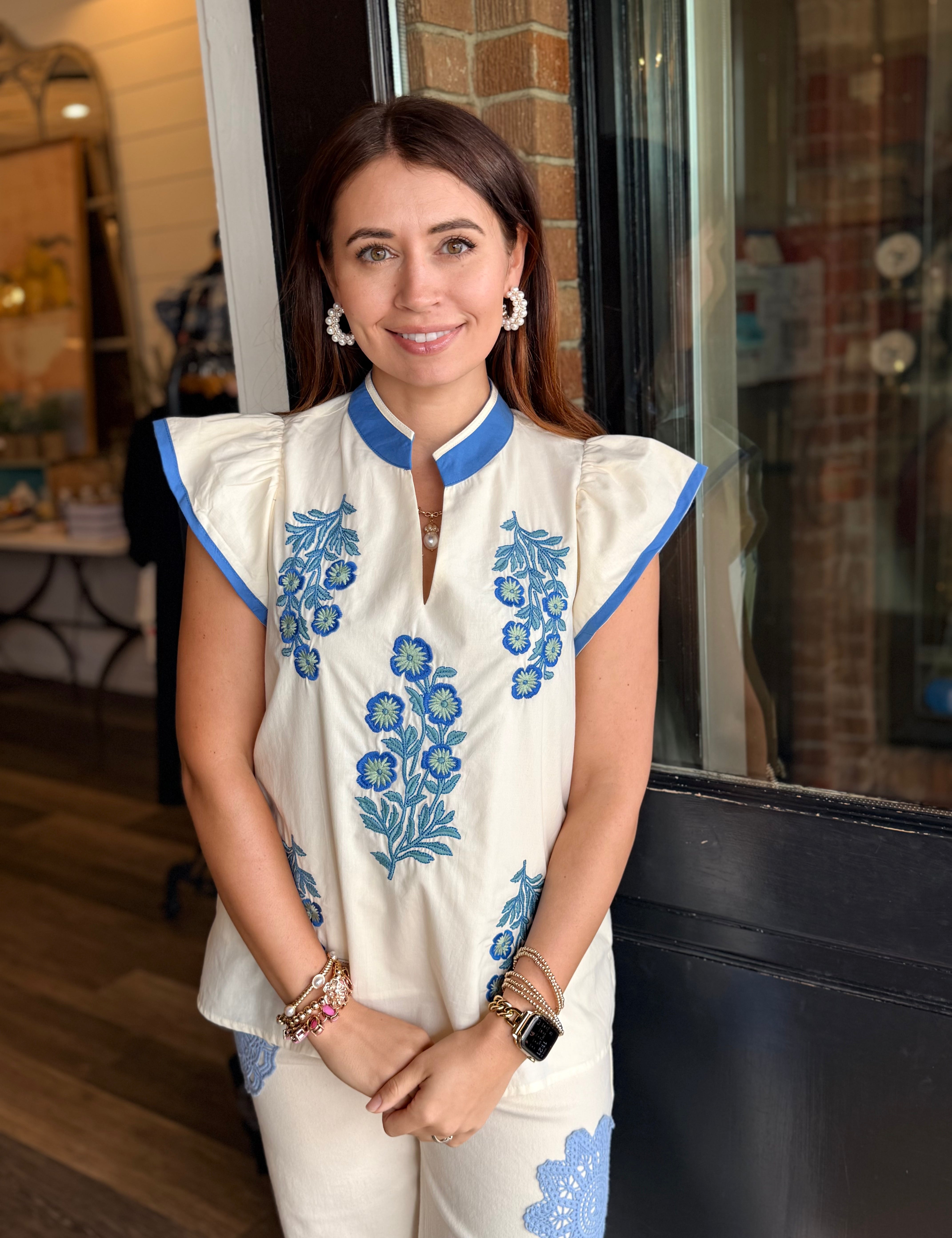 Lynn Embroidered Top