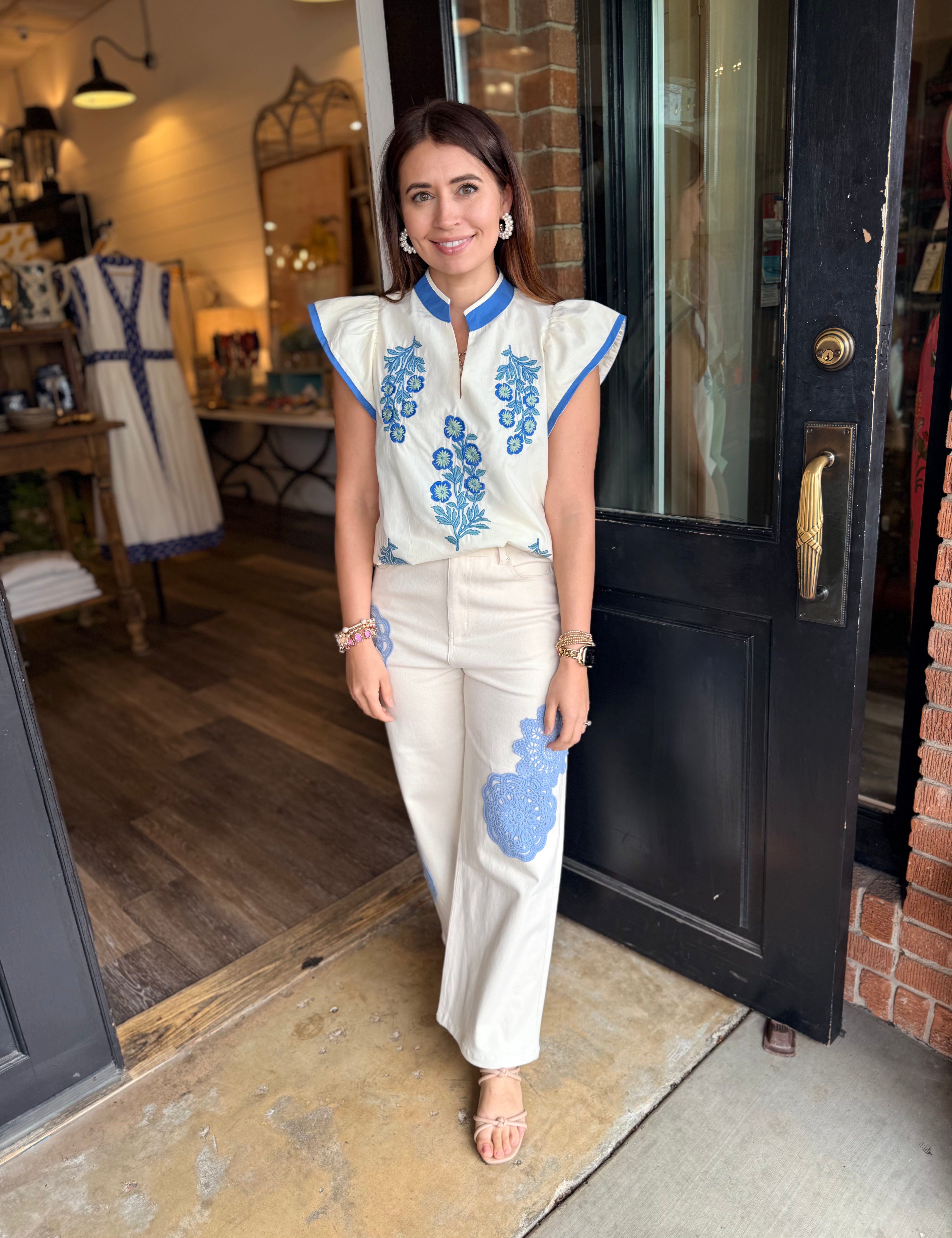 Lynn Embroidered Top