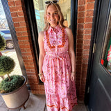 Isabel Border Print Maxi Dress