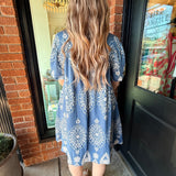 Abigal Printed V-Neck Dress