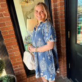 Abigal Printed V-Neck Dress