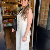 Gigi Striped Button Jumpsuit