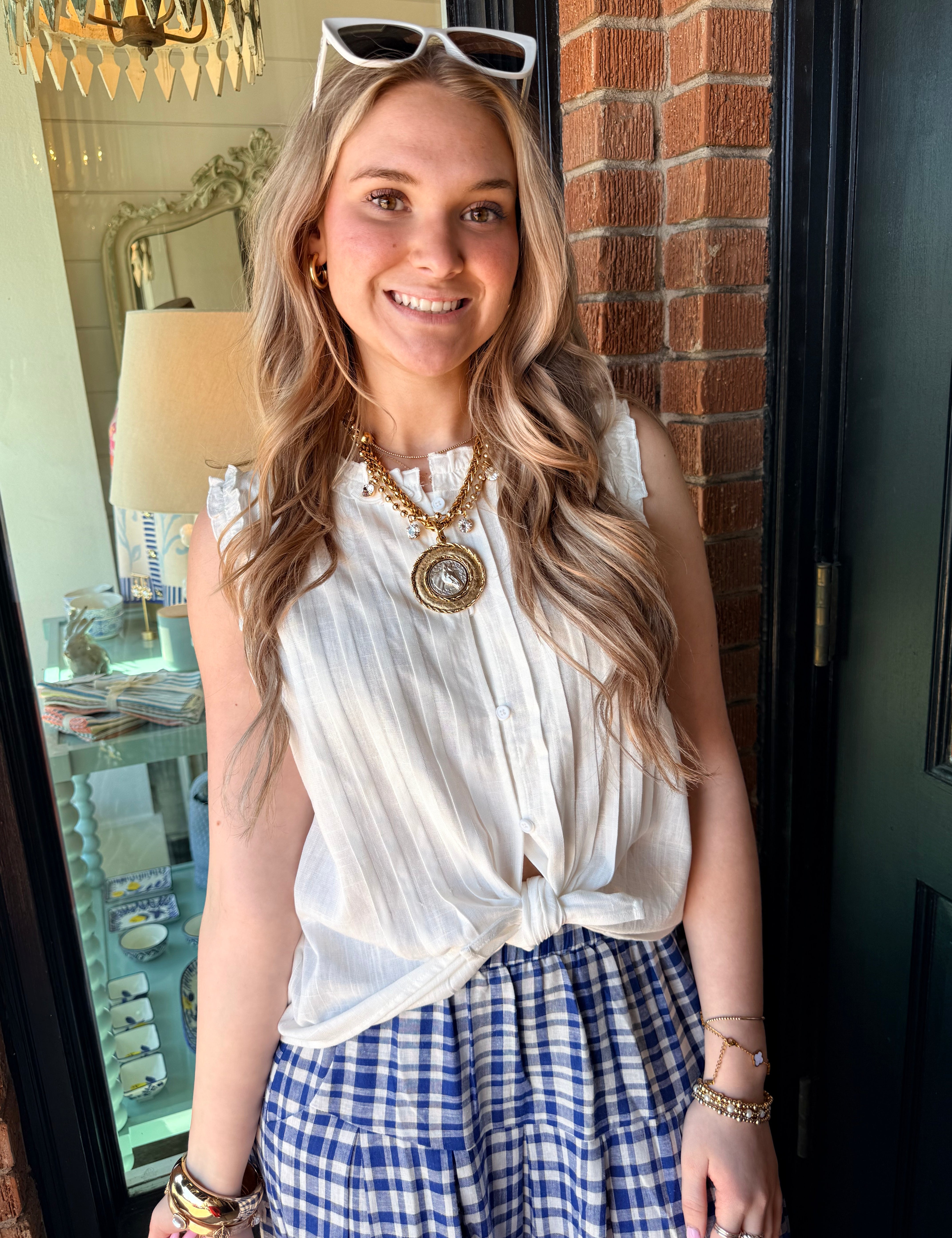 Jana Sleeveless Ruffle Top