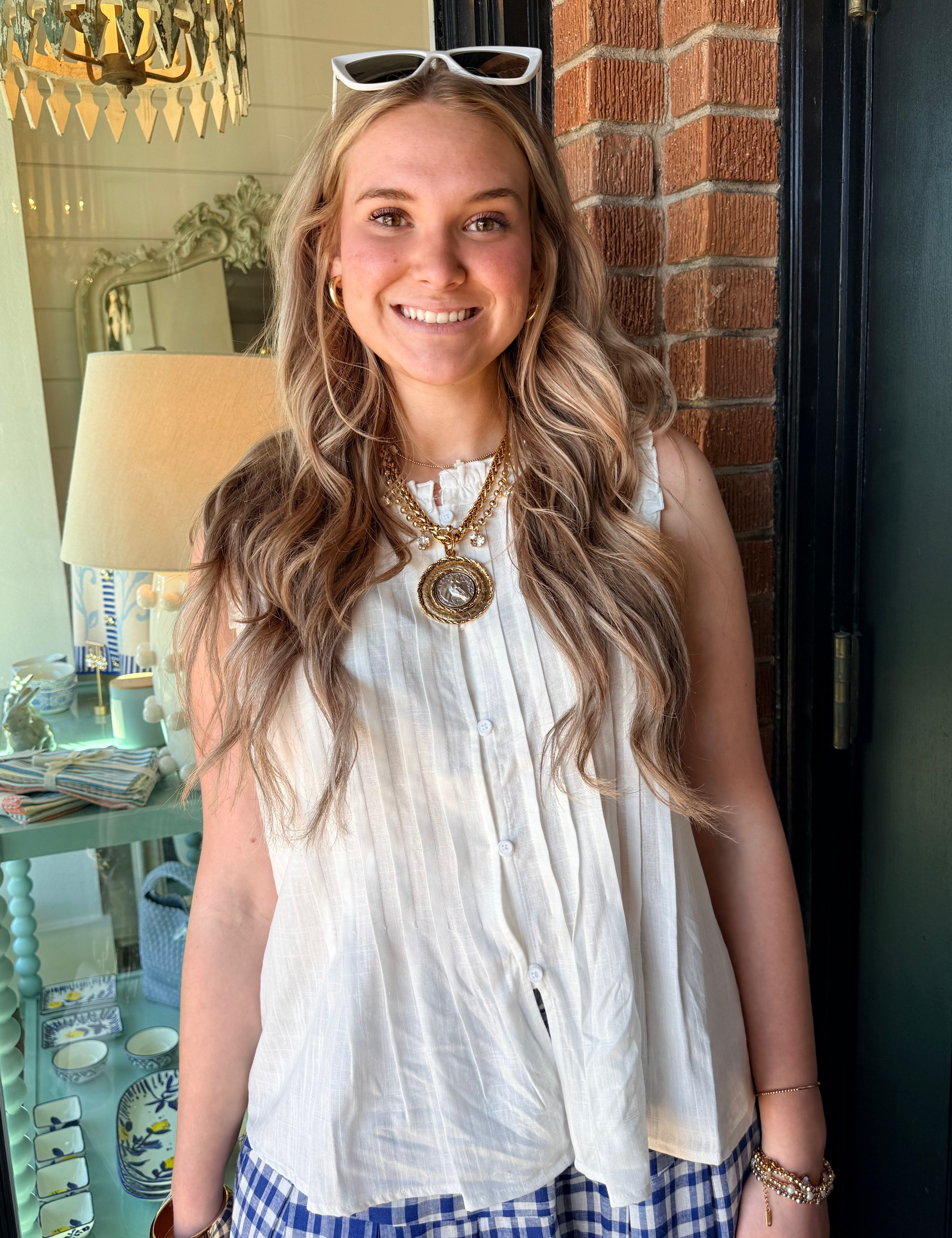 Jana Sleeveless Ruffle Top