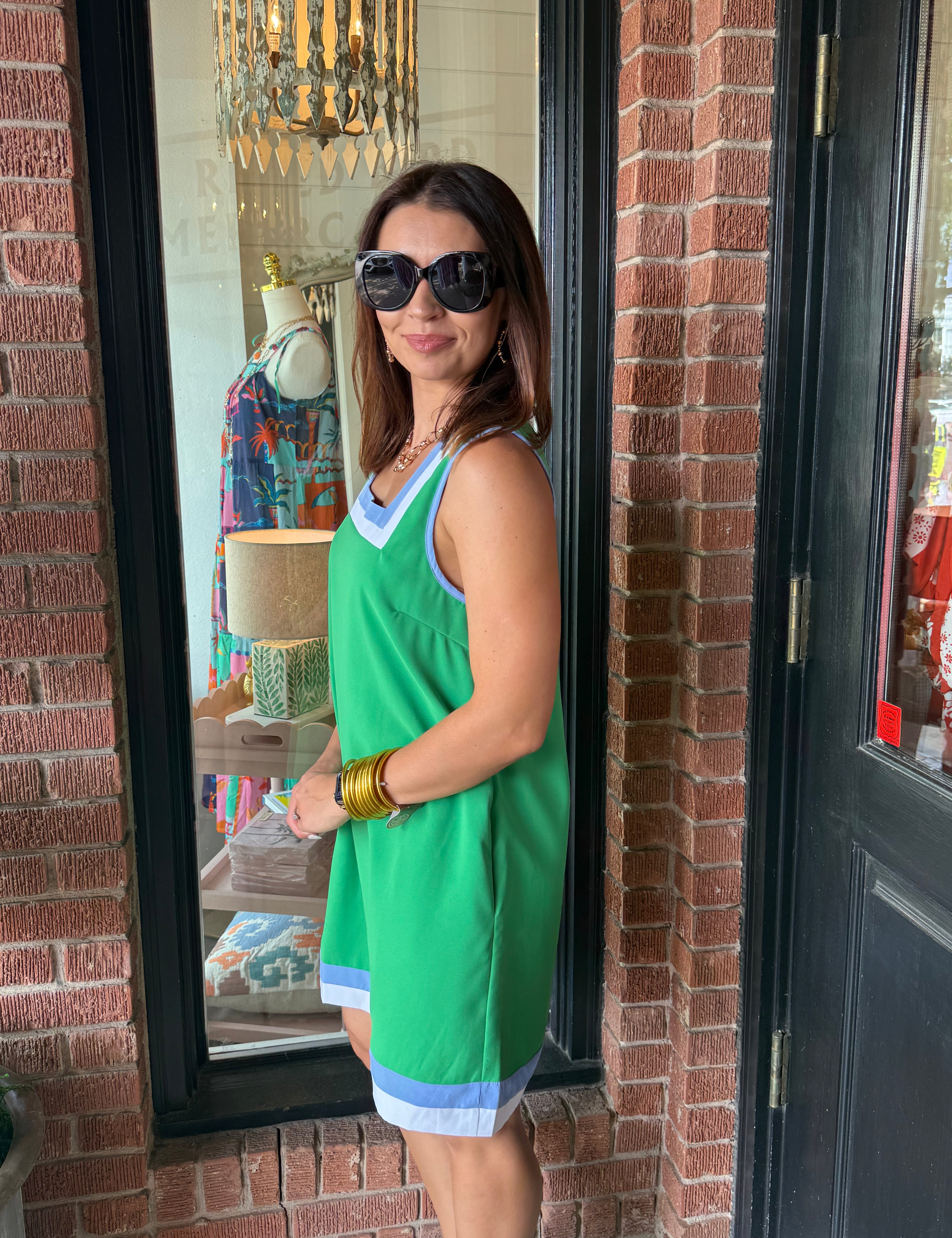 Jade Solid Square Neck Dress