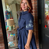 Margot Embroidered Shirt Dress